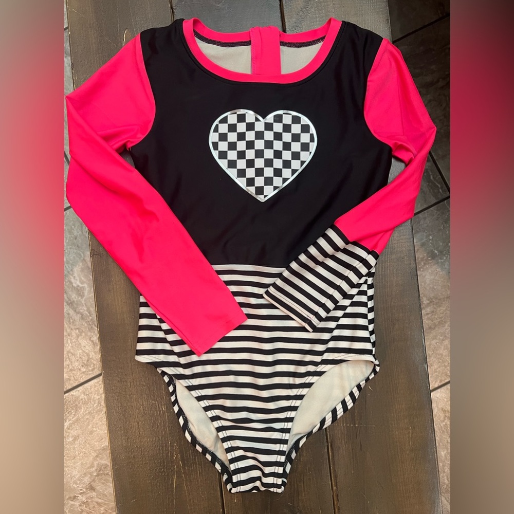 GUC GIRLS ADORABLE LONG SLEEVE BATHING SUIT. SZ L (10/12)